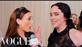 Billie Eilish Explores Layers and Textures at Met Gala | Met Gala 2023 With Emma Chamberlain | Vogue