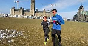B.C. teacher running laps in front of Parliament Hill for national school food funding