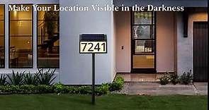 MAXvolador Solar Address Sign Lighted House Numbers Waterproof, Solar Powered LED Illuminated Address Plaques with Stakes, 3-Color in 1 Address Number