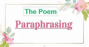 Paraphrasing--The Poem(Amy Lowell)