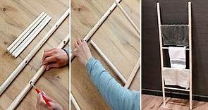Come realizzare una scaletta porta asciugamani con 2 bastoni di scopa 🪜
