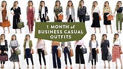 1 MONTH OF BUSINESS CASUAL OUTFIT IDEAS | Smart Casual Work Office Wear Lookbook Women | Miss Louie