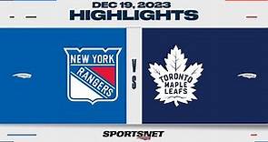 NHL Highlights | Rangers vs. Maple Leafs - December 19, 2023