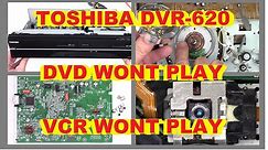 TOSHIBA DVR-620 DVD WONT PLAY- VCR WONT PLAY- ALL GOOD NOW - DVR620