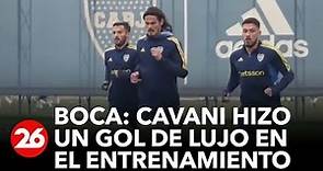 El gol de lujo de Edinson Cavani en el entrenamiento de Boca Juniors que ilusiona a los hinchas