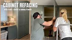 DIY Cabinet Refacing Remodel with Front + Center Doors