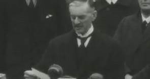 Neville Chamberlain anuncia la declaración de guerra a Alemania