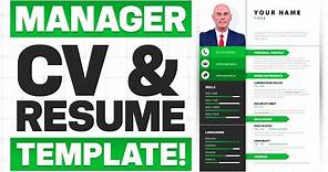 MANAGER CV & RESUME TEMPLATES! (How to Write a CV or RESUME for MANAGEMENT & LEADERSHIP POSITIONS!)
