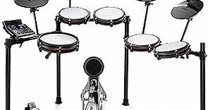 Alesis Nitro Max Kit 10 Piece Electric Drum Set with Quiet Mesh Pads, 10" Dual Zone Snare, Bluetooth, 440+ Sounds, Drumeo, USB MIDI, Kick Pedal