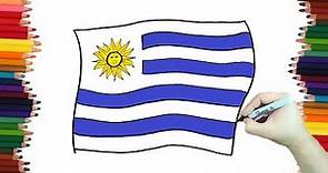Como dibujar la bandera de Uruguay paso a paso y muy facil
