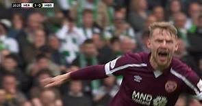 Stephen Kingsley with a long-range beauty for Hearts v Hibs in Scottish Cup semi-final