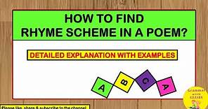 Rhyme Scheme|Rhyme Scheme In Poetry With Example|How to Find Rhyme Scheme In a Poem|S2LEARN