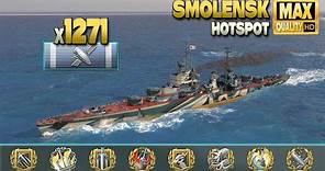 Cruiser Smolensk with insane 1271 hits & good teamwork - World of Warships