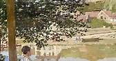 Bonjour à tous En 1868, Claude Monet loge à l’auberge de Gloton avec Camille Doncieux (qui deviendra sa femme) et leur nouveau-né. Il représente son épouse, assise dans une île en face de Gloton à Bennecourt. L’artiste se focalise sur la lumières et ses effets sur les maisons, les arbres, les collines et la surface de l’eau, Camille se réduisant à une forme immobile. Cette toile fait maintenant partie de la collection de l’Art Institute of Chicago, à laquelle elle a été remise par la famille Pal