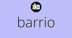 Que significa BARRIO • barrio SIGNIFICADO • barrio DEFINICIÓN • Que es BARRIO