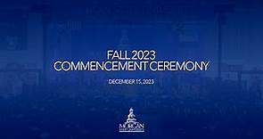 Morgan State University 2023 Fall Commencement Ceremony