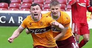 Connor Shields scores for Motherwell v Aberdeen