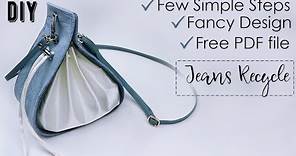 ADORE DESIGN DIY BAG FROM OLD JEANS RECYCLE IDEA 2023