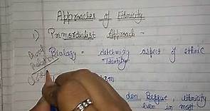 MSO -01 || Ethnicity -Meaning and Approaches, Caste and Ethnicity|| Sociological Theories& Concepts