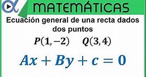 Ecuación general de una recta dados dos puntos | Geometría - Vitual