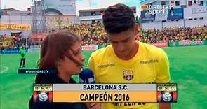 Entrevista Xavier Arreaga | Post- Partido (Mushuc Runa 2-4 Barcelona) Barcelona Campeon 2016 HD