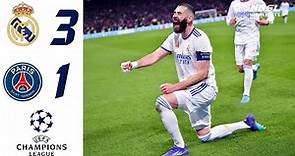 Real Madrid 3-1 PSG (HD) | Benzema Hattrick | Champions League 2022 | All Goals Resumen y Goles