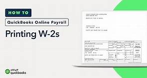How to print W-2s in QuickBooks Online Payroll