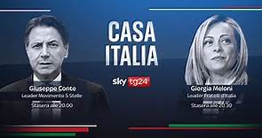 Sky TG24 Live - Casa Italia - Giuseppe Conte e Giorgia Meloni