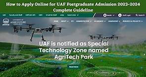 How to Apply Online for UAF Postgraduate Admission 2023-2024