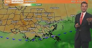 New Orleans Weather: Front arrives today with a few storms and less humid air