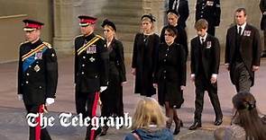 In full: Queen Elizabeth II's grandchildren stand vigil at her coffin