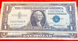 1957 Silver Certificate - US One Dollar Bill- Blue Seal