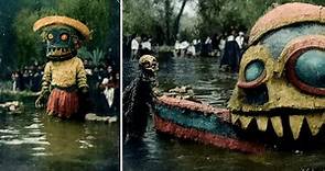 Estas increíbles Imágenes reviven la leyenda del Ahuízotle en Xochimilco