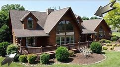 BREATHTAKING log model home with 2 levels! Modular home tour like never before!