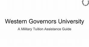 Western Governors University: A Military Tuition Assistance Guide