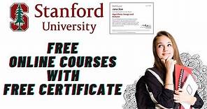 Stanford University Free Online Courses with Free Certificate