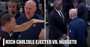 Rick Carlisle EJECTED after walking on court and screaming at the ref | NBA on ESPN