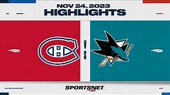 NHL Highlights | Canadiens vs. Sharks - November 24, 2023