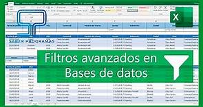 Excel - Filtros avanzados en Excel. Filtros dinámicos base de datos. Español HD
