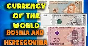 Currency of the world - Bosnia and Herzegovina convertible mark. Bosnian banknotes and bosnian coins