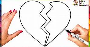 How To Draw A Broken Heart Step By Step 💔 Broken Heart Drawing Easy