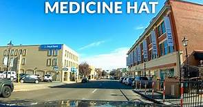 Medicine Hat Downtown Drive 4K - Alberta, Canada