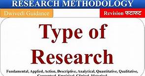 Type of Research, research types, descriptive, analytical, action, empirical, research methodology