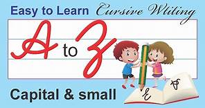 Cursive Writing for children | Cursive Capital & small alphabet | Learning Booster | Write A to Z