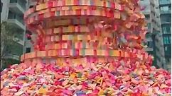 Hundreds of thousands of colored dominoes🤯3D Special Effects| 3D Animation #shorts #vfxhd