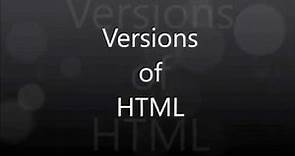 Versions of HTML