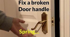 How to fix a Loose Door Handle - Replace broken spring