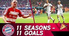 11 Seasons, 11 Goals - Franck Ribéry's Best FC Bayern Goals 🔴⚪