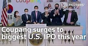 Coupang surges to biggest U.S. IPO this year