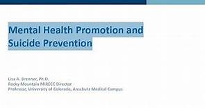 WMHD19 Webinar with Dr Lisa Brenner: Mental Health Promotion and Suicide Prevention